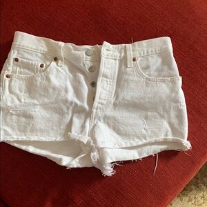 Stylish White Denim Women's Shorts